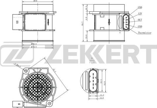 Zekkert SE-1089 - Датчик, давление во впускной трубе avtokuzovplus.com.ua