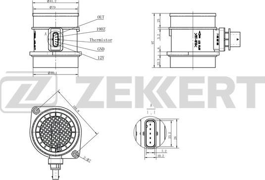 Zekkert SE-1094 - Датчик, давление во впускной трубе avtokuzovplus.com.ua