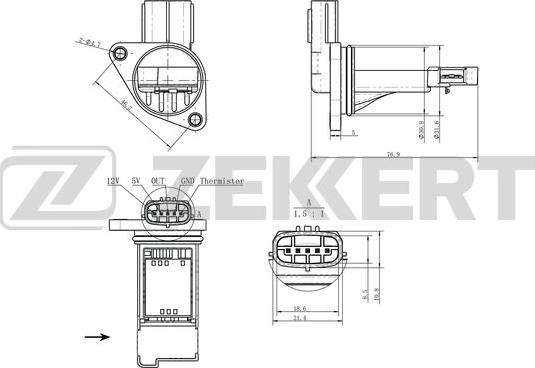 Zekkert SE-1097 - Датчик, тиск у впускний трубі autocars.com.ua