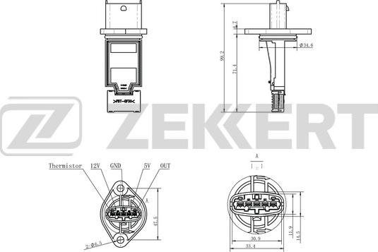 Zekkert SE-1098 - Датчик, давление во впускной трубе avtokuzovplus.com.ua