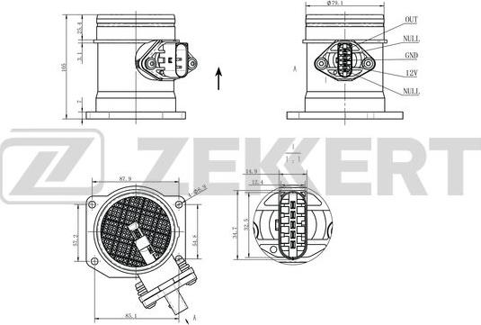 Zekkert SE-1099 - Датчик, давление во впускной трубе avtokuzovplus.com.ua