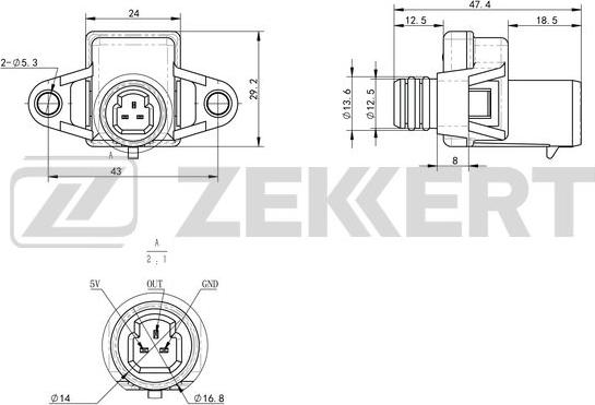 Zekkert SE-2011 - Датчик потоку, маси повітря autocars.com.ua