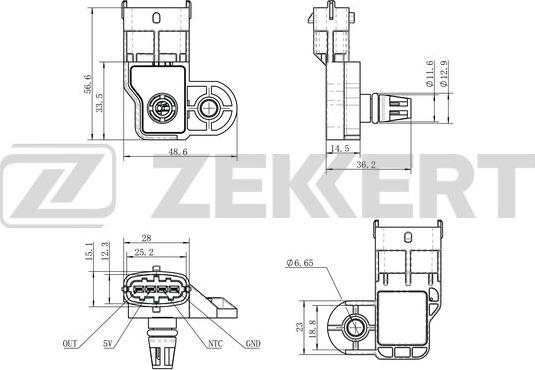 Zekkert SE-2024 - Датчик потока, массы воздуха avtokuzovplus.com.ua