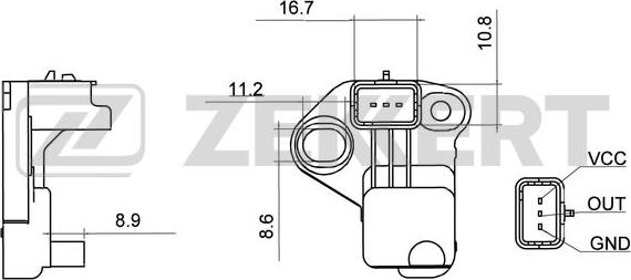 Zekkert SE-4008 - Датчик положения коленвала Ford Focus II 04-  Peugeot 206 01-  Citroen C5 II 06-  C6 06-  C8 07- autodnr.net