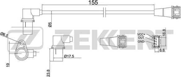 Zekkert SE-4018 - Датчик імпульсів, колінчастий вал autocars.com.ua