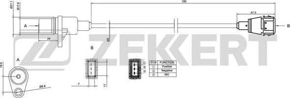 Zekkert SE-4020 - Датчик положения коленвала Hyundai Accent I  II 94-  Lantra I  II 90- autodnr.net