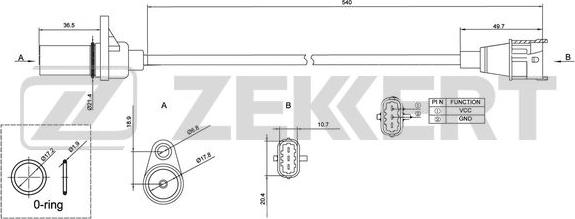 Zekkert SE-4022 - Датчик положения коленвала Hyundai Santa Fe II 06- autodnr.net