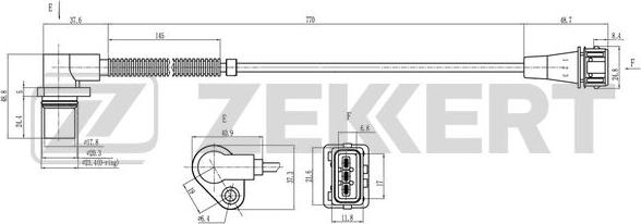 Zekkert SE-4041 - Датчик імпульсів, колінчастий вал autocars.com.ua