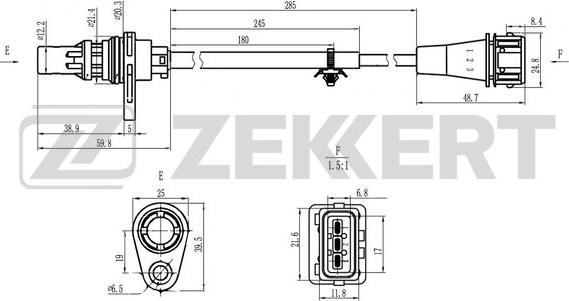 Zekkert SE-4075 - Датчик положения коленвала Hyundai Santa Fe III  IV 12-  Sonata VI 09-  Kia Sportage III 10-  Sorent autodnr.net