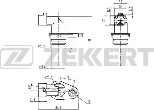 Zekkert SE-4109 - Датчик положения коленвала Suzuki Swift MZ  EZ 05-  Fiat Doblo 119  223  263 04-  Opel Astra H 0 autodnr.net