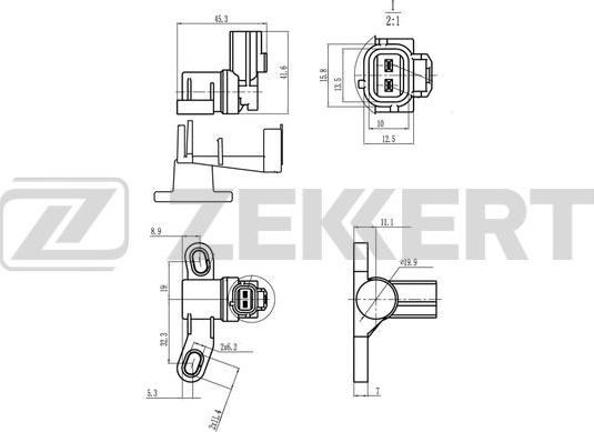 Zekkert SE-4113 - Датчик положения коленвала Ford Mondeo IV 07-  Galaxy II 07-  S-Max 07- autodnr.net