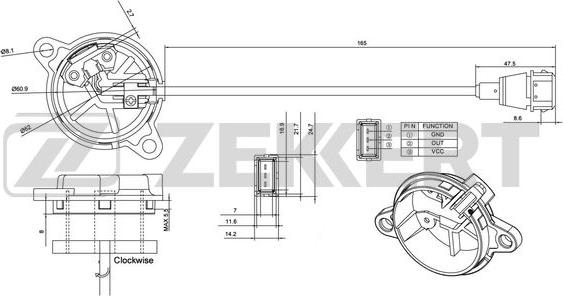 Zekkert SE-5008 - Датчик, положення розподільного валу autocars.com.ua