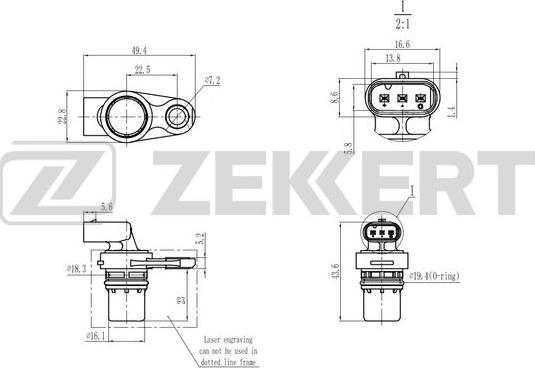 Zekkert SE-5031 - Датчик, положення розподільного валу autocars.com.ua