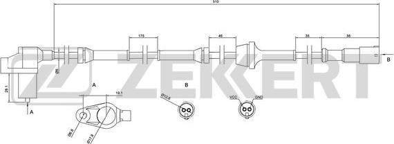 Zekkert se-6006 - Датчик ABS, частота вращения колеса autodnr.net