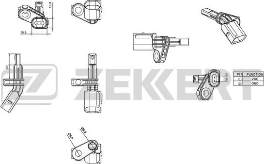 Zekkert SE-6008 - Датчик ABS, частота обертання колеса autocars.com.ua