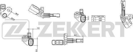 Zekkert SE-6009 - Датчик ABS, частота обертання колеса autocars.com.ua