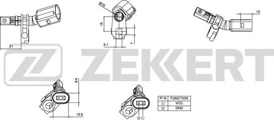 Zekkert SE-6011 - Датчик ABS передн. лев. VW Polo IV  V 01-  Passat VIII 14-  Golf VII 12-  Skoda Octavia 5E_ 12-  R autodnr.net