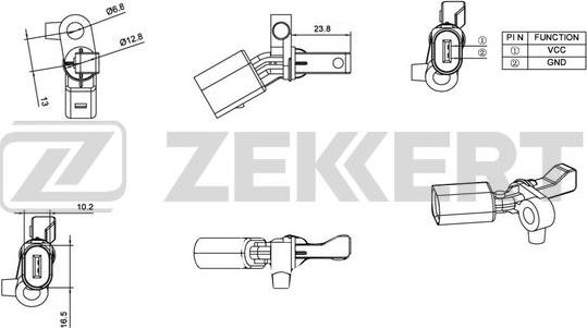 Zekkert SE-6013 - Датчик ABS, частота вращения колеса avtokuzovplus.com.ua