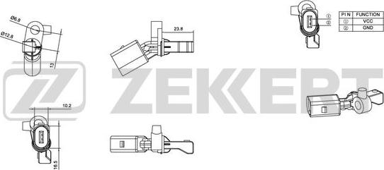 Zekkert SE-6014 - Датчик ABS, частота обертання колеса autocars.com.ua
