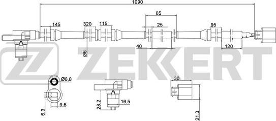Zekkert SE-6017 - Датчик ABS, частота обертання колеса autocars.com.ua