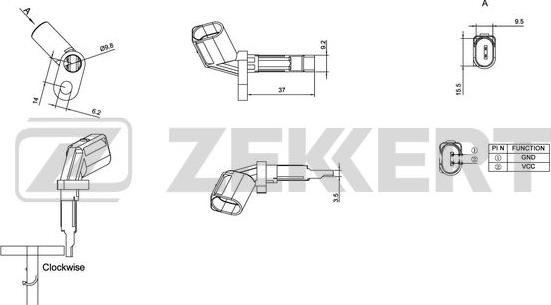 Zekkert se-6024 - Датчик ABS, частота вращения колеса autodnr.net