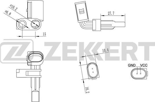 Zekkert SE-6026 - Датчик ABS задн.-передн. VW Touareg 10-  Audi Q7 10-  Porsche Cayenne II 10- autodnr.net