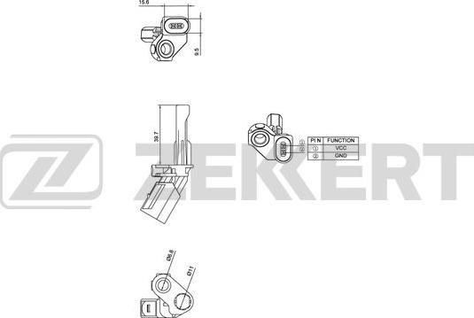 Zekkert SE-6028 - Датчик ABS, частота обертання колеса autocars.com.ua