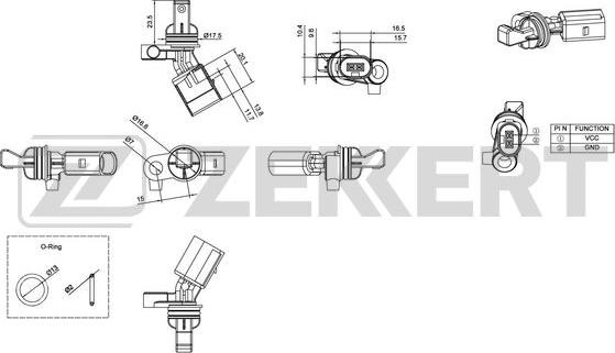 Zekkert SE-6031 - Датчик ABS, частота обертання колеса autocars.com.ua