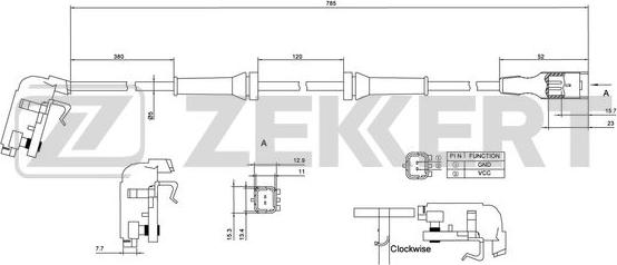 Zekkert SE-6033 - Датчик ABS, частота вращения колеса avtokuzovplus.com.ua