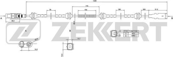 Zekkert SE-6037 - Датчик ABS, частота вращения колеса autodnr.net