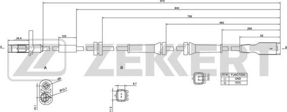 Zekkert SE-6040 - Датчик ABS, частота обертання колеса autocars.com.ua