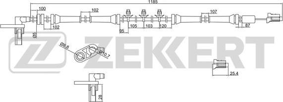 Zekkert SE-6045 - Датчик ABS, частота обертання колеса autocars.com.ua