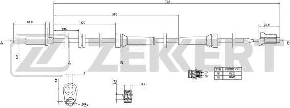 Zekkert SE-6046 - Датчик ABS, частота вращения колеса autodnr.net