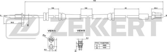 Zekkert SE-6047 - Датчик ABS, частота вращения колеса avtokuzovplus.com.ua