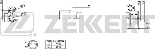 Zekkert SE-6055 - Датчик ABS, частота обертання колеса autocars.com.ua