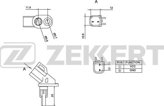 Zekkert SE-6060 - Датчик ABS, частота обертання колеса autocars.com.ua