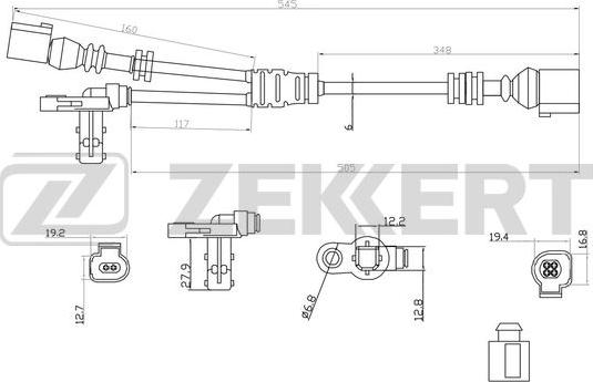 Zekkert SE-6063 - Датчик ABS, частота вращения колеса avtokuzovplus.com.ua