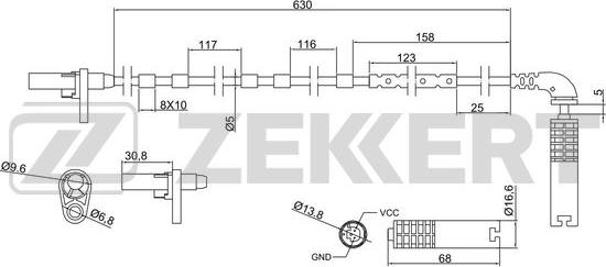 Zekkert se-6070 - Датчик ABS, частота вращения колеса autodnr.net