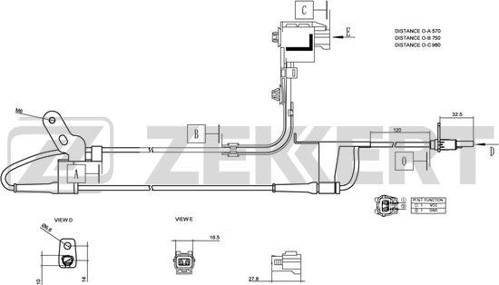 Zekkert SE-6074 - Датчик ABS передн. лев. Mazda 6 II 07- autodnr.net