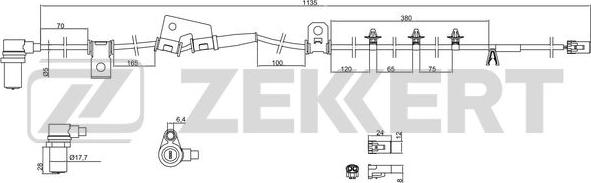 Zekkert SE-6079 - Датчик ABS передн. лев. Kia Cerato 04-  Spectra 04-  Hyundai Elantra III 00- autodnr.net