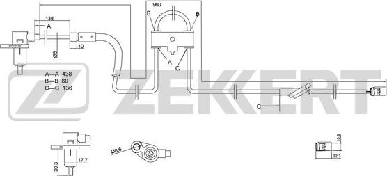 Zekkert SE-6081 - Датчик ABS, частота вращения колеса autodnr.net
