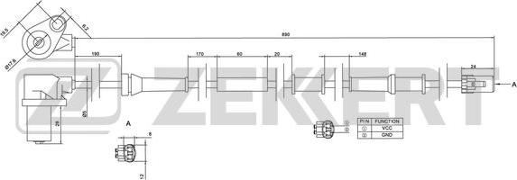 Zekkert se-6084 - Датчик ABS, частота вращения колеса autodnr.net