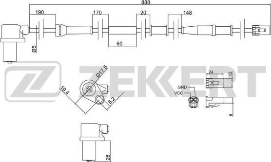 Zekkert SE-6085 - Датчик ABS, частота вращения колеса autodnr.net