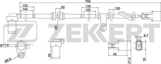 Zekkert SE-6086 - Датчик ABS, частота вращения колеса autodnr.net