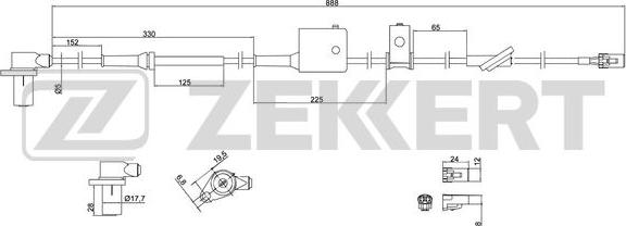 Zekkert SE-6090 - Датчик ABS, частота вращения колеса avtokuzovplus.com.ua