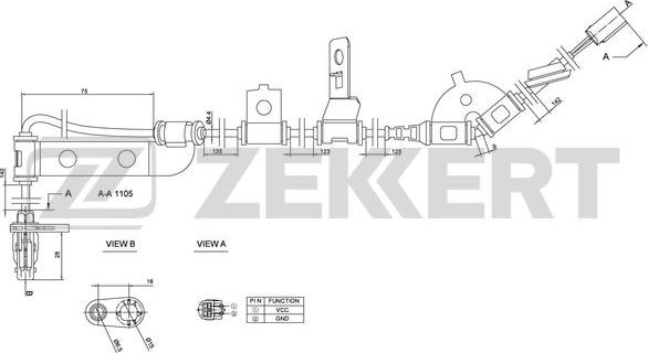 Zekkert SE-6096 - Датчик ABS, частота обертання колеса autocars.com.ua