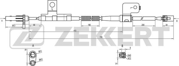 Zekkert se-6098 - Датчик ABS, частота вращения колеса autodnr.net