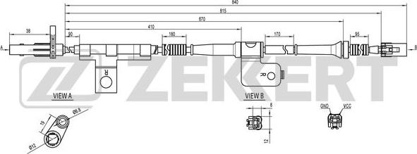 Zekkert SE-6099 - Датчик ABS, частота обертання колеса autocars.com.ua