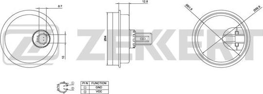 Zekkert SE-6110 - Датчик ABS, частота вращения колеса avtokuzovplus.com.ua