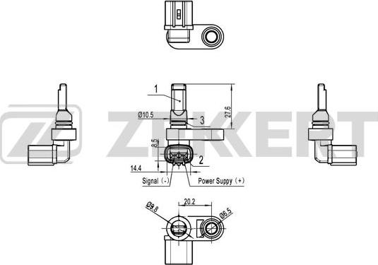 Zekkert SE-6111 - Датчик ABS, частота обертання колеса autocars.com.ua